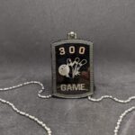 A flask with the word 300 game on it.