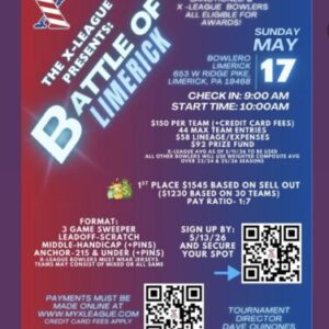 X-League Tournament: The Battle of Limerick 05/17/26